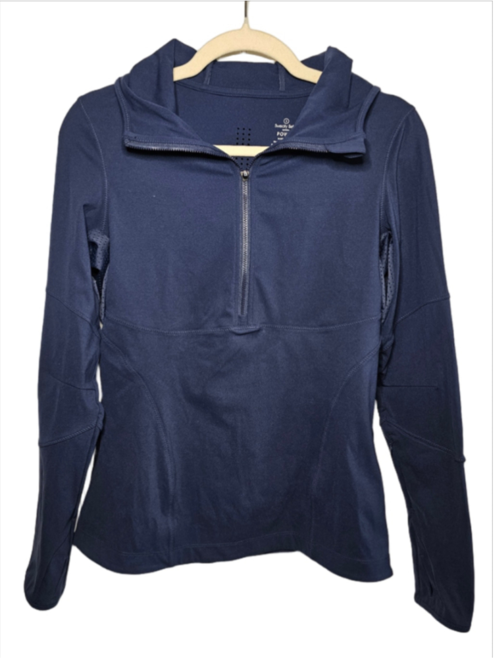 Sweaty Betty Power Half Zip Workout Top Pullover Jacket Mesh Navy Blue SM EUC